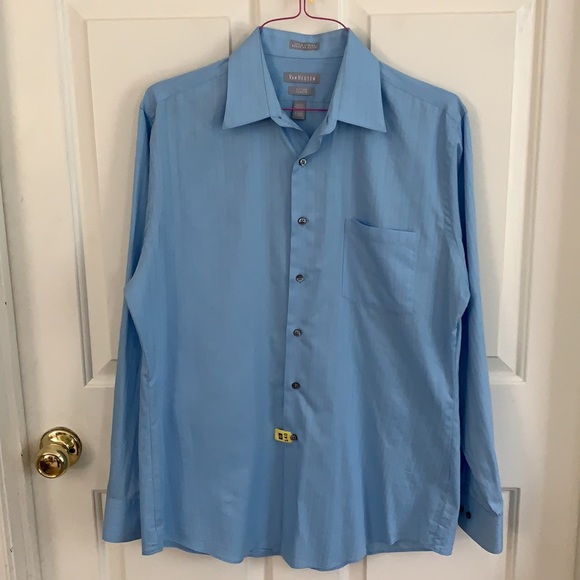 Van Heusen - Long Sleeved Blue Button Down Shirt - Picture 3 of 8
